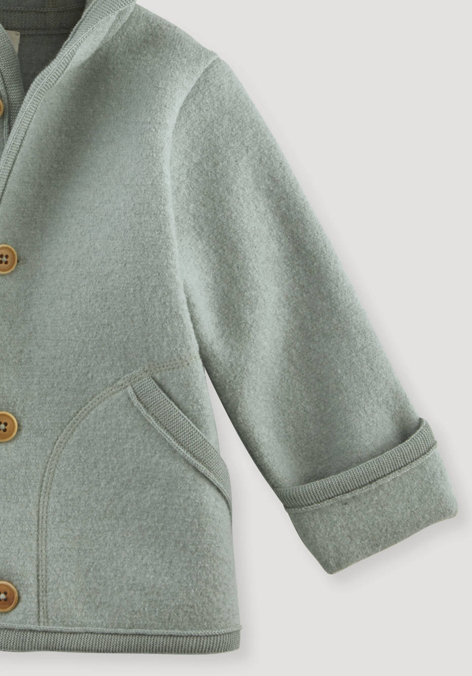 Walkjacke aus reiner Bio-Merinowolle