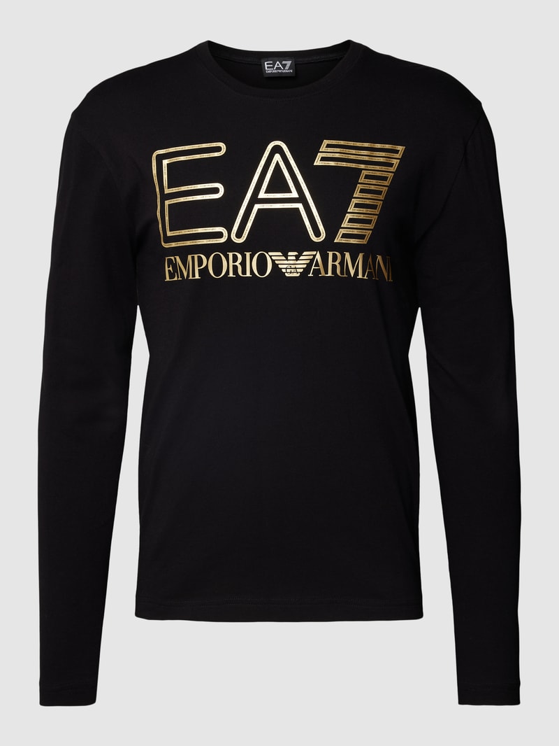 Longsleeve mit Label- und Logo-Print in schwarz