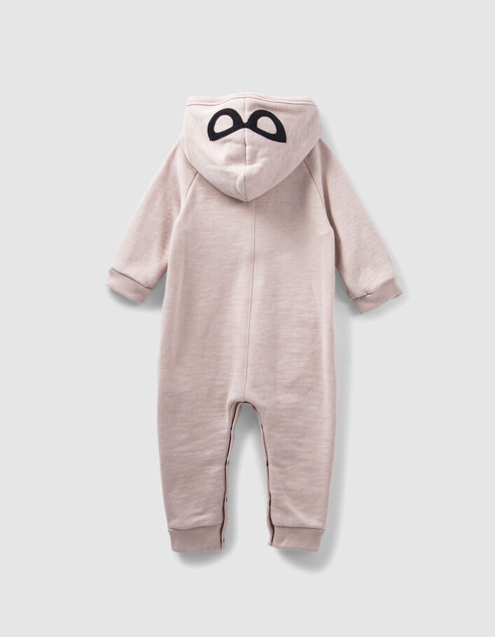 Combinaison rose à capuche-lunettes molleton bio bébé