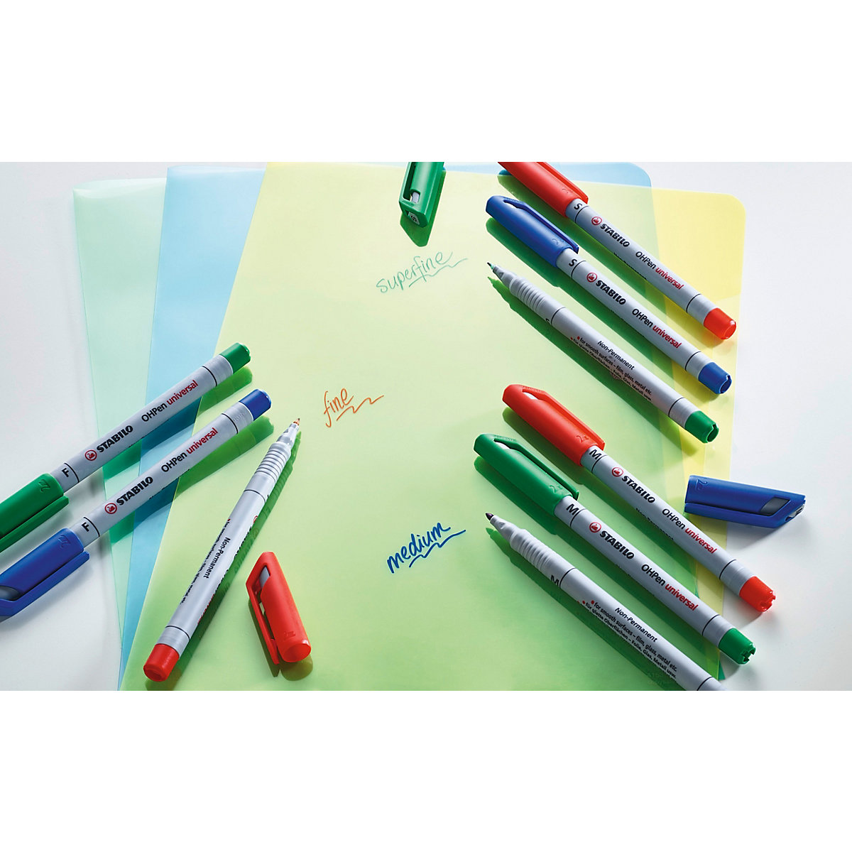 Folienstifte OHPen universal, wasserlöslich, fein, 4 Farben
