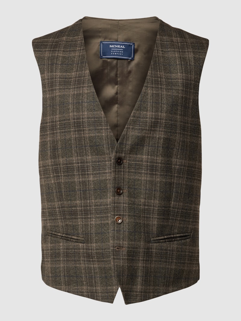 Weste mit Tartan-Karo in mittelbraun