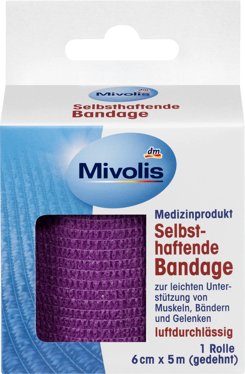 Selbsthaftende Bandage, 6 cm x 5 m (gedehnt), 1 Rolle, 1 St
