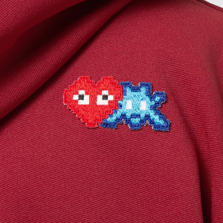 Comme des Garcons Play x The Artist Invader Hooded Zip Sweatshirt burgundy