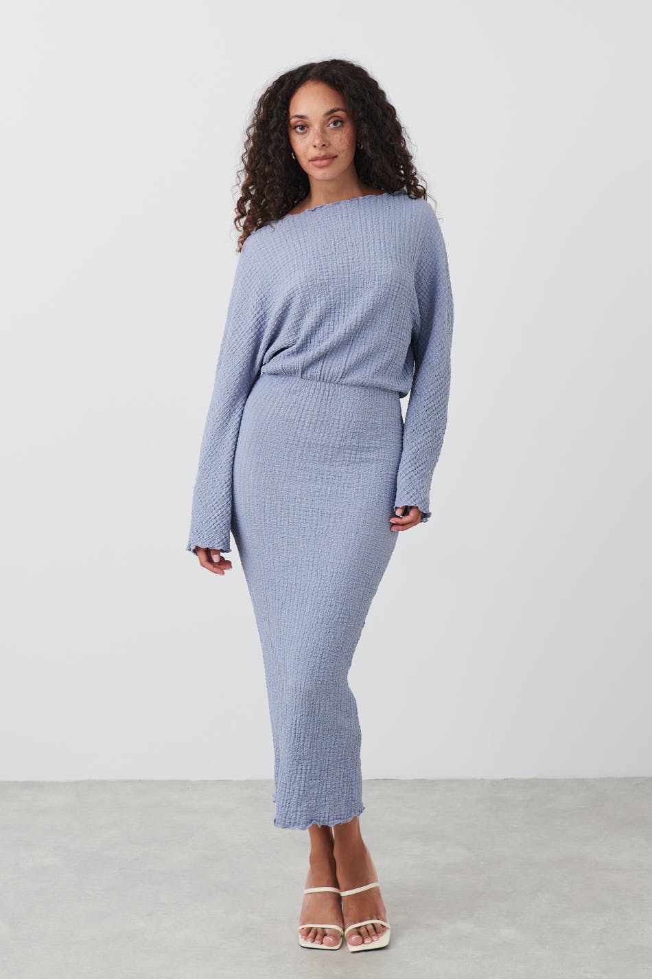 Textured midi dress