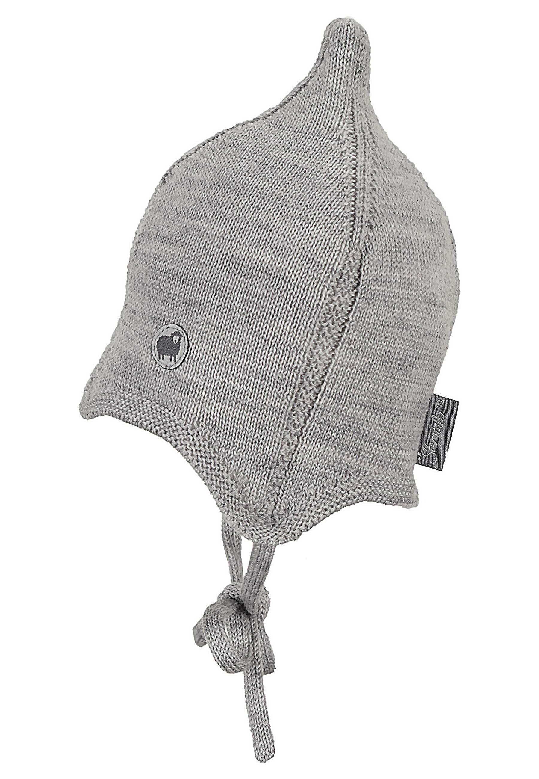 Strickmütze Baby aus Merinowolle unifarben
