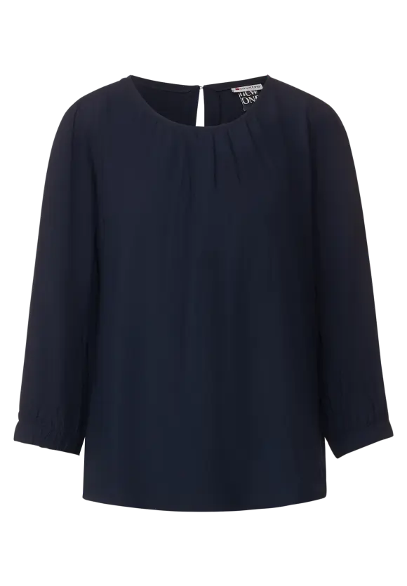 Street One Unifarbene Bluse mit Falten