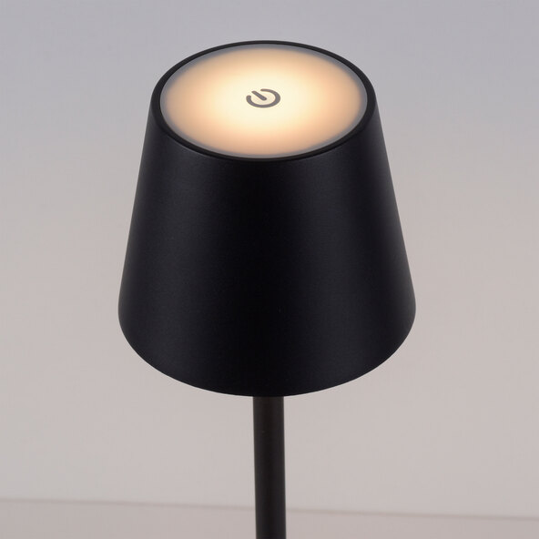 LED-Akku-Tischleuchte Buria, 2er Set, schwarz