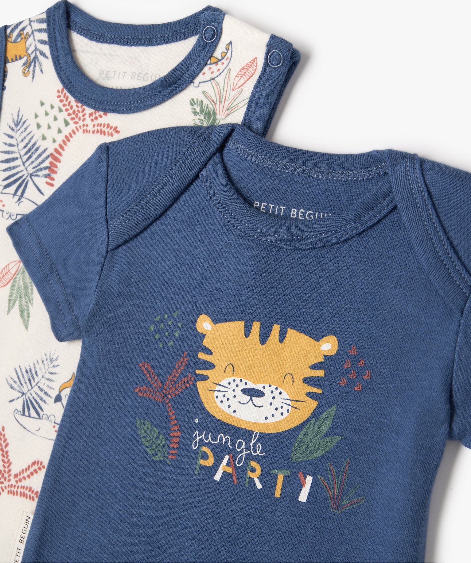Body bébé motif safari (lot de 2) - Petit Béguin marine | GEMO