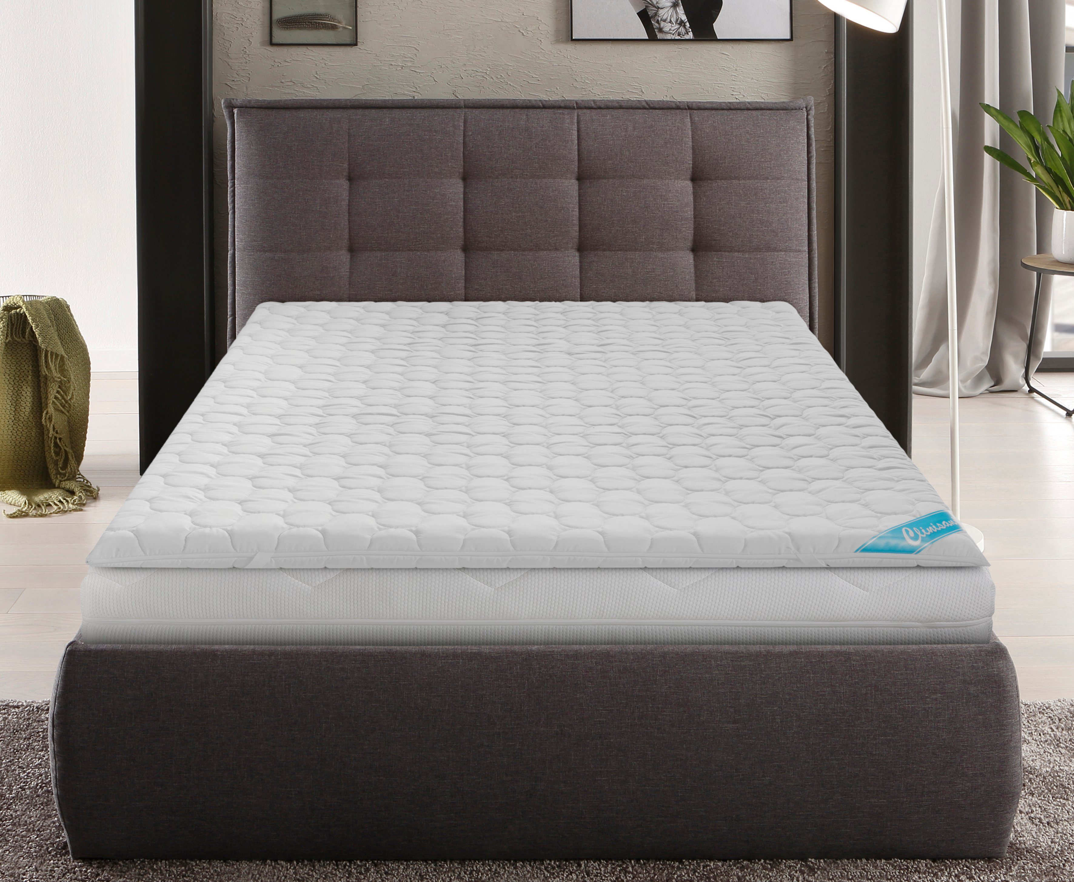 Topper Clinisan Punktoflex, Bezug kochfest 95°, f.a.n. Schlafkomfort, 6 cm hoch, Baumwolle, Komfortschaum, Polyester, Druckentlastung/- Verteilung durch Noppen-Struktur