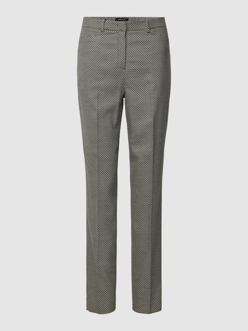 Stoffhose mit Allover-Muster in schwarz