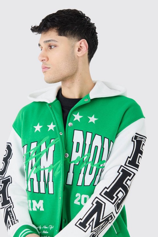 Oversize Basketball Jersey-Jacke mit Applique