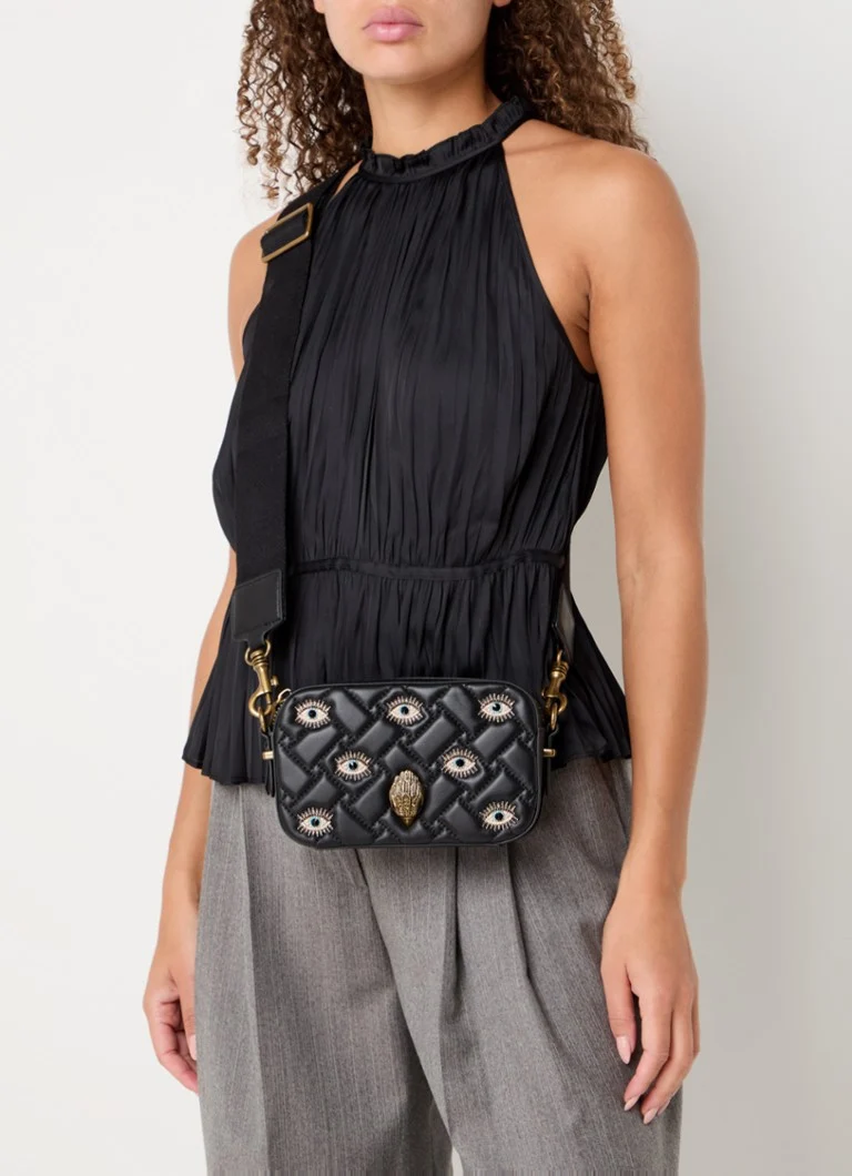 Borsa a tracolla Kensington in pelle di Kurt Geiger, decorata con strass.