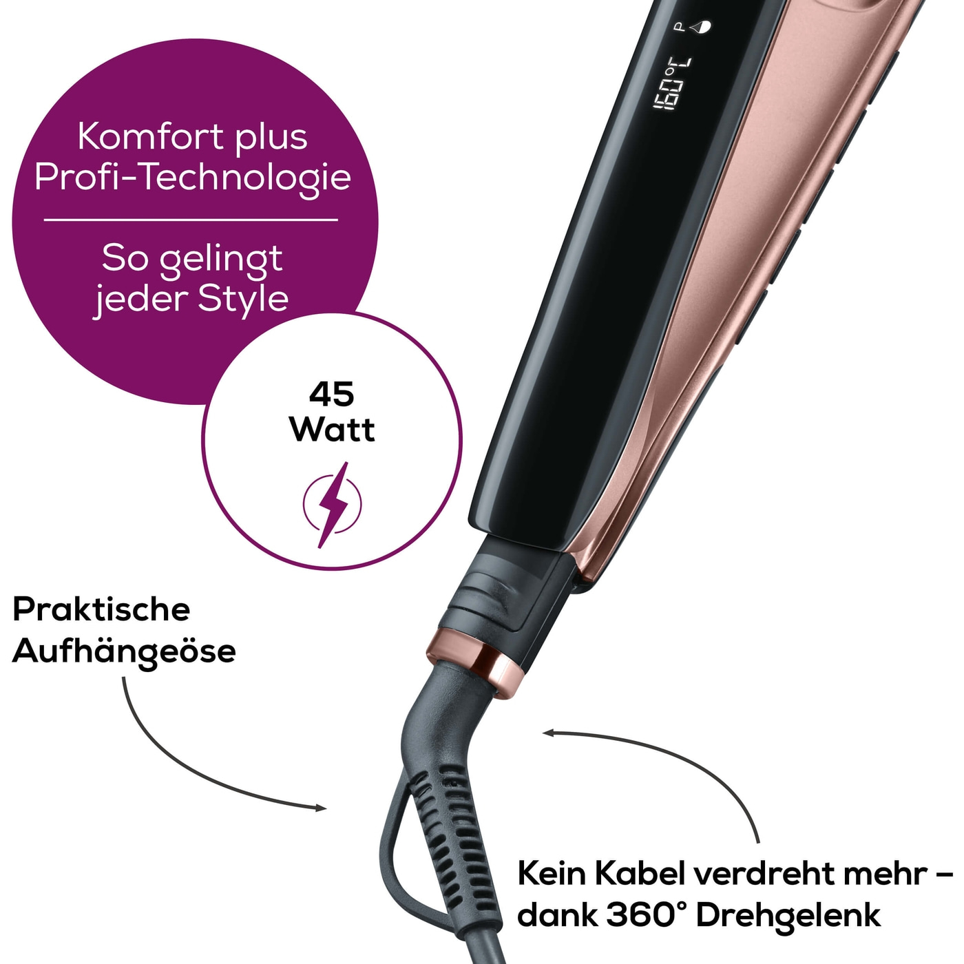 Beurer Haarglätter - HS 80-Glätteisen mit 3 Stufen Ionen Funktion & Schutzfunktion fürs Haar