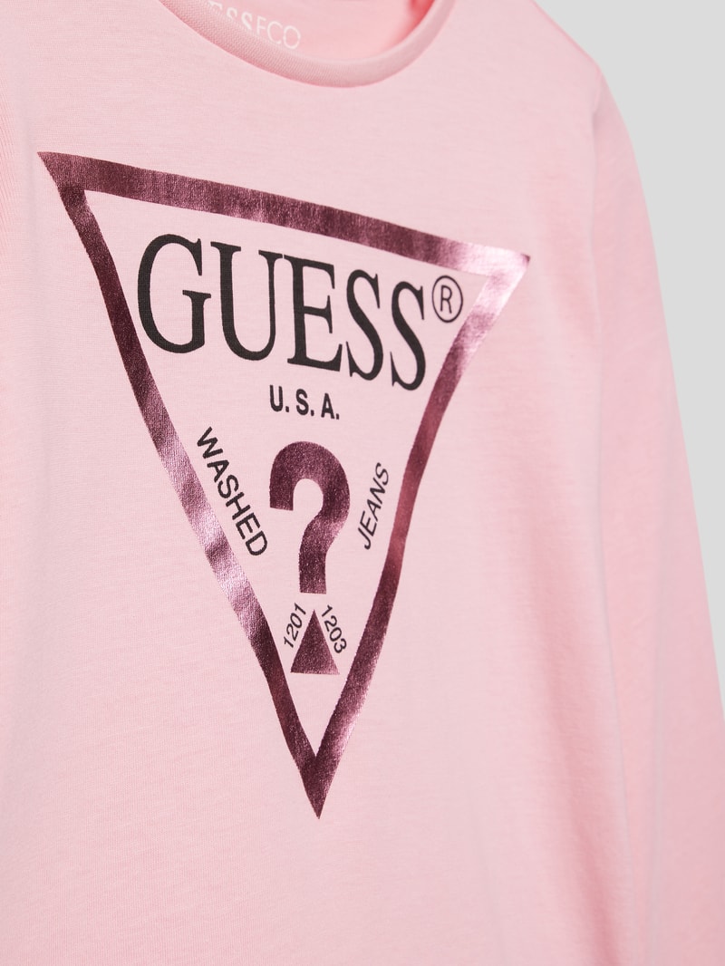 Longsleeve mit Label-Print in pink