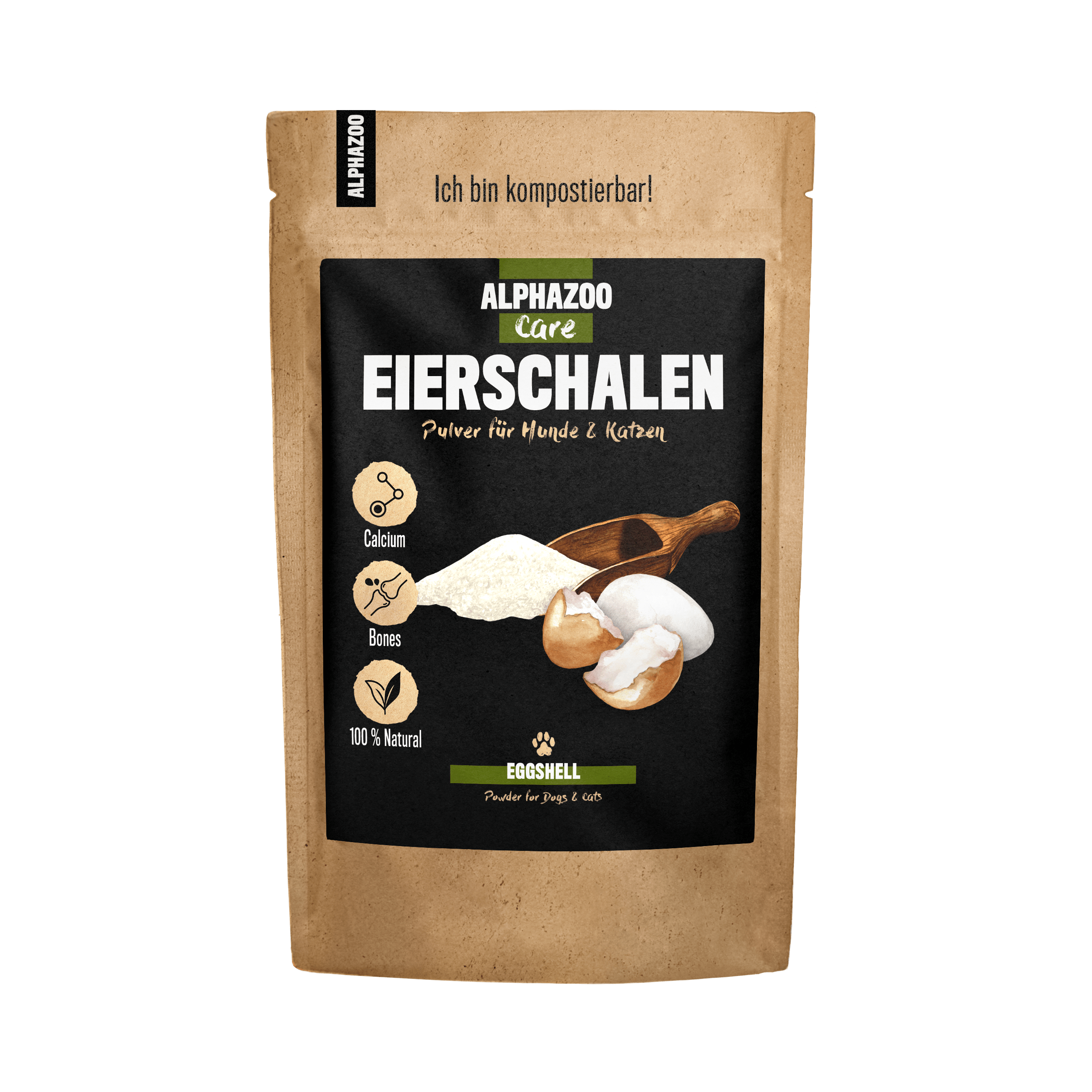 ALPHAZOO Ergänzungsfutter & Aufzucht ALPHAZOO Eierschalen-Pulver für Hunde und Katzen 500 g