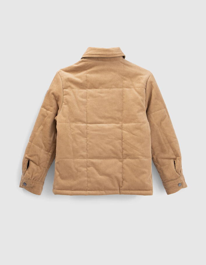 Veste réversible kaki et camel velours garçon