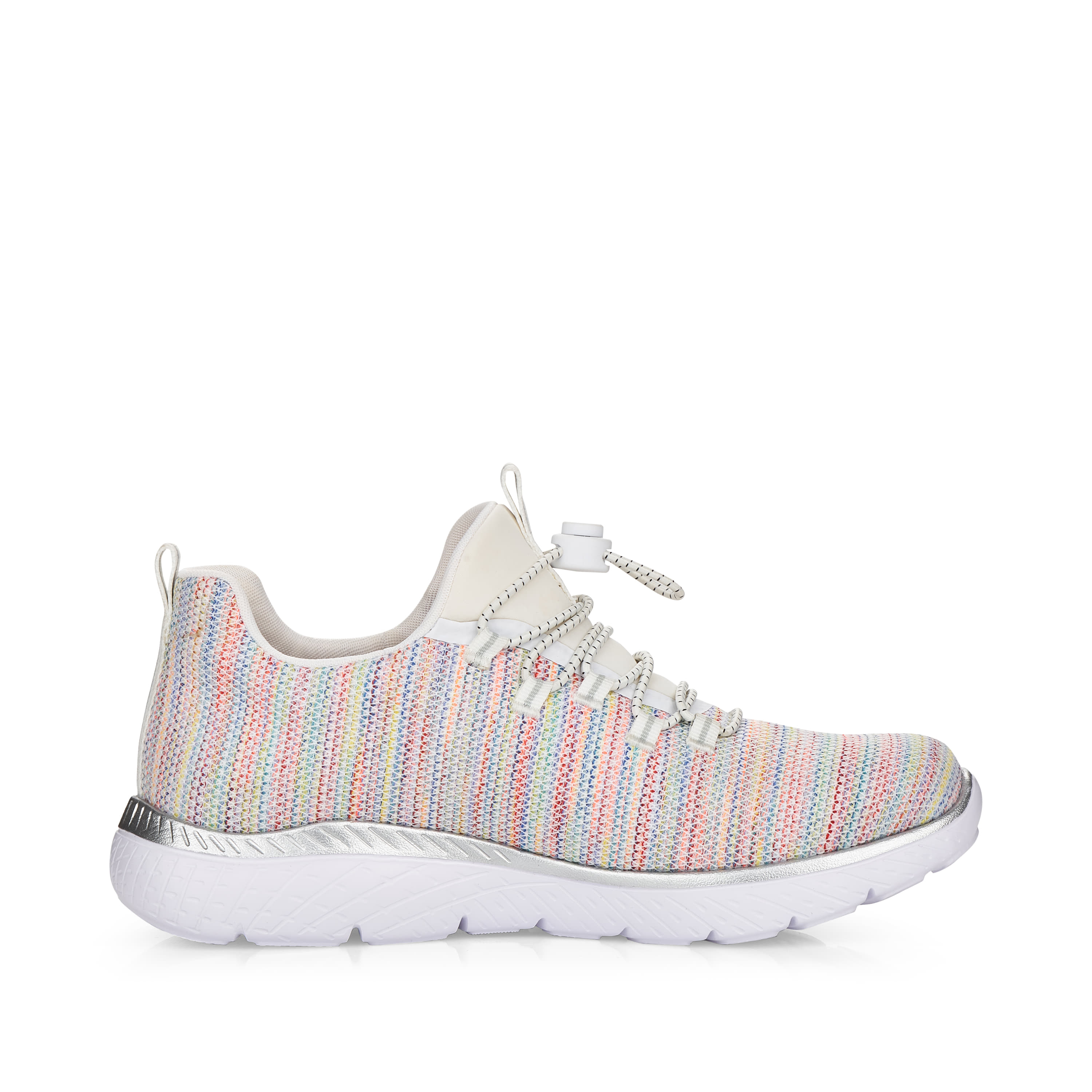 Rieker Damen Slipper weiß-regenbogenfarbig
