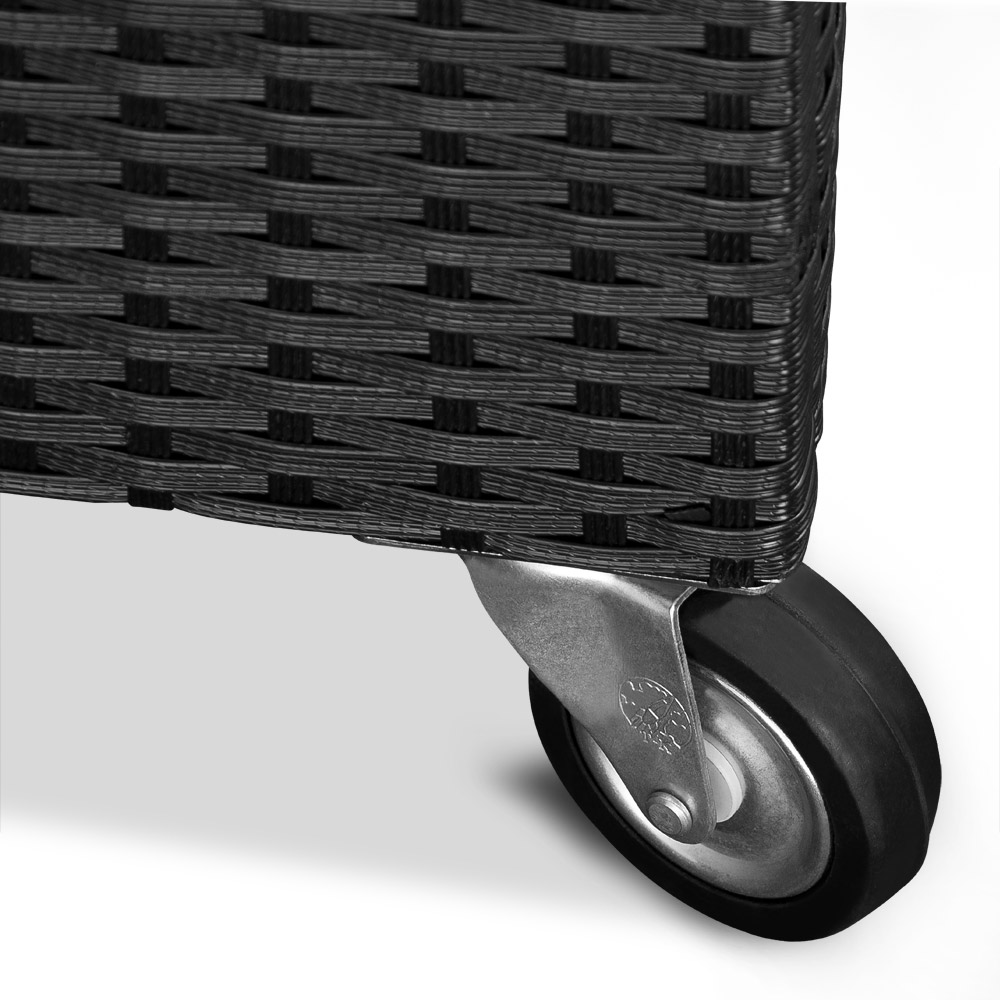 Casaria Deuba Auflagenbox Polyrattan Alu 121,5x65x54,5cm schwarz