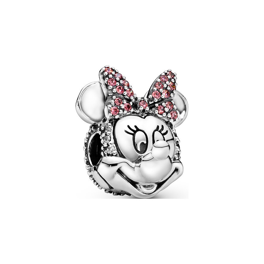 Pandora Charm x Pandora Minnie Maus mit rosafarbener Pavé-Schleife Clip