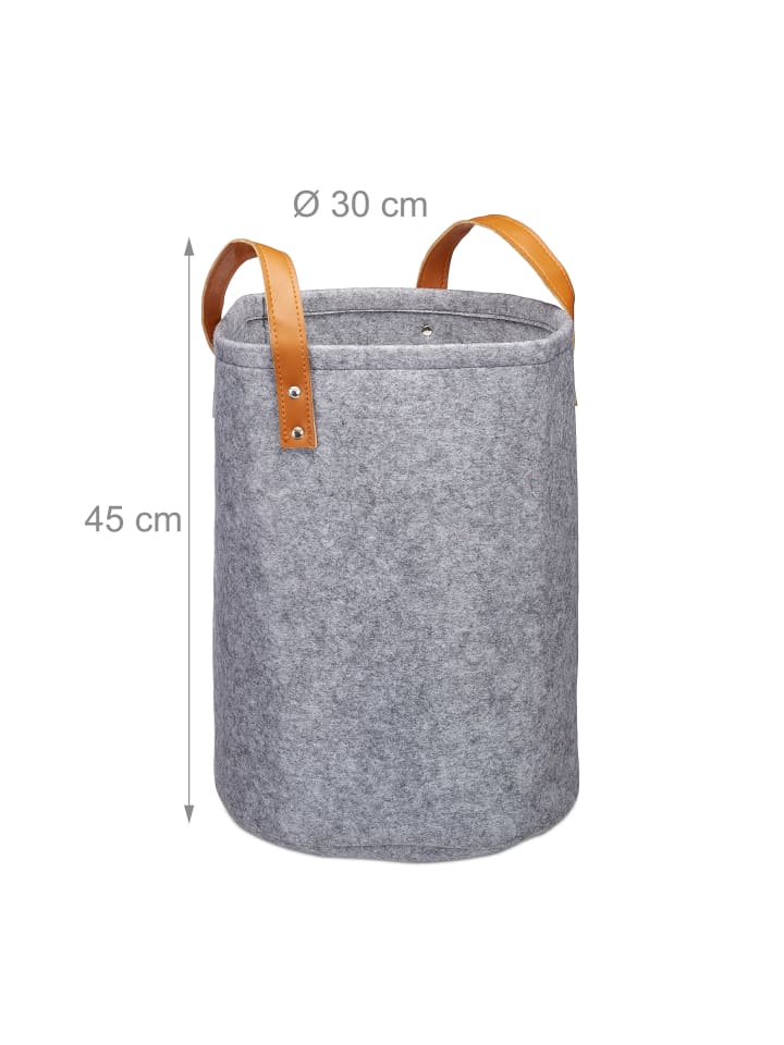 relaxdays Wäschekorb in Anthrazit - (H)45 x Ø30 cm günstig kaufen onesize