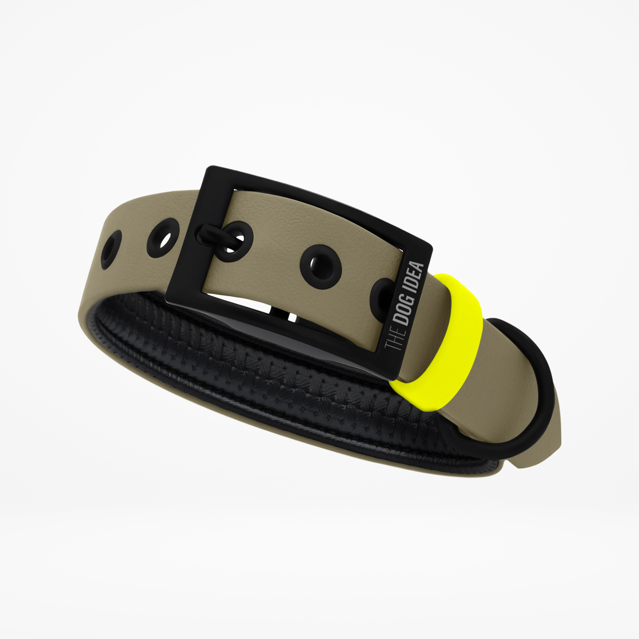 THE DOG IDEA Hundehalsbänder THE DOG IDEA Biothane Halsband Beige neon gelb L