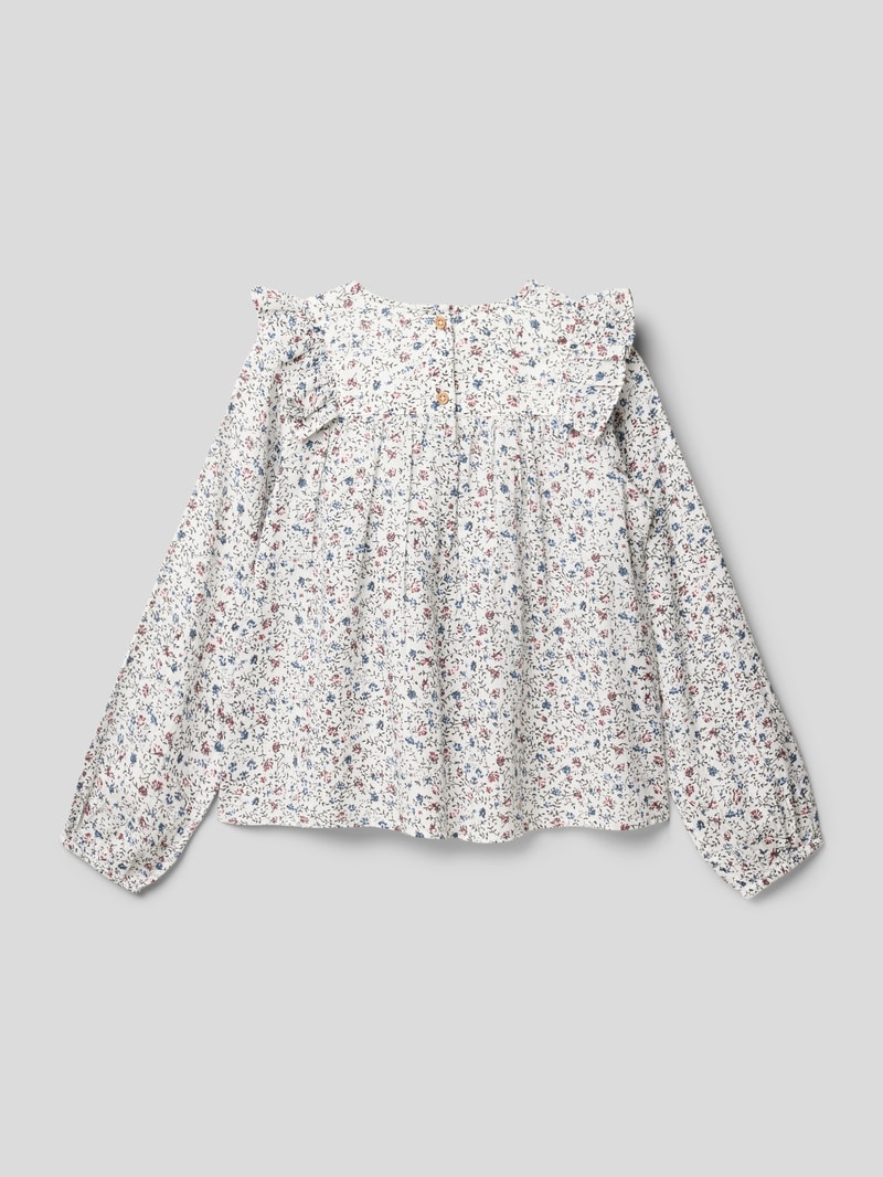 Bluse mit Volants Modell 'louisa' in ecru
