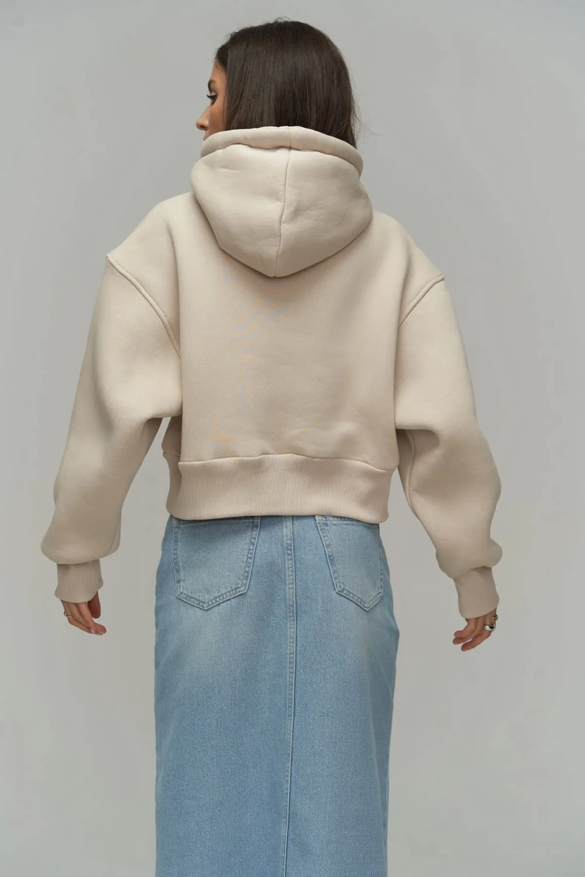 MAİ COLLECTİON  Kreatives Knochen-Crop-Sweatshirt