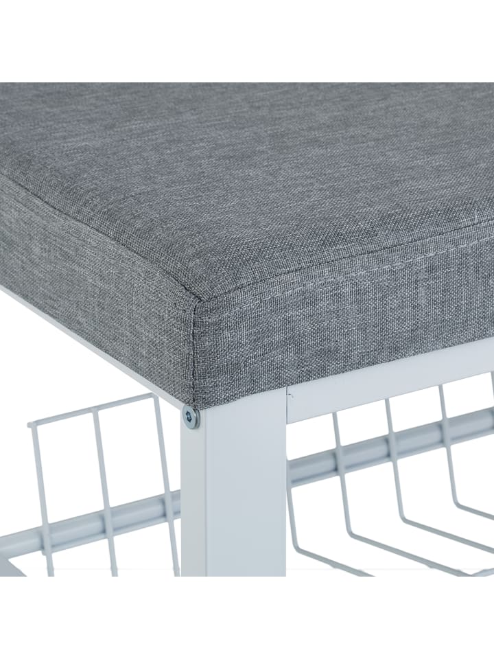 relaxdays Schuhbank in Grau/ Weiß - (B)82 x (H)50,5 x (T)33 cm günstig kaufen onesize