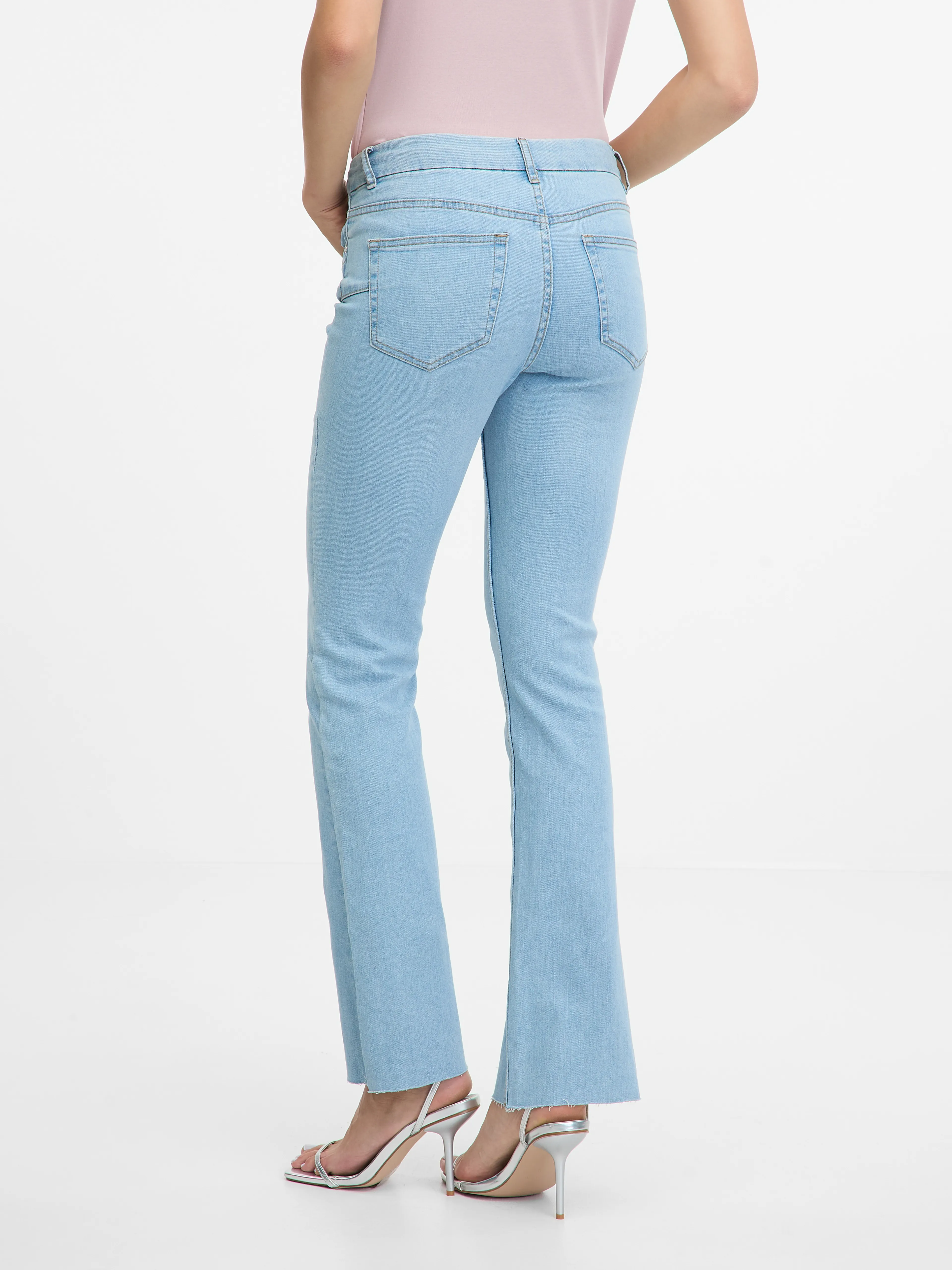 Hellblaue Damen-Bootcut-Jeans ORSAY