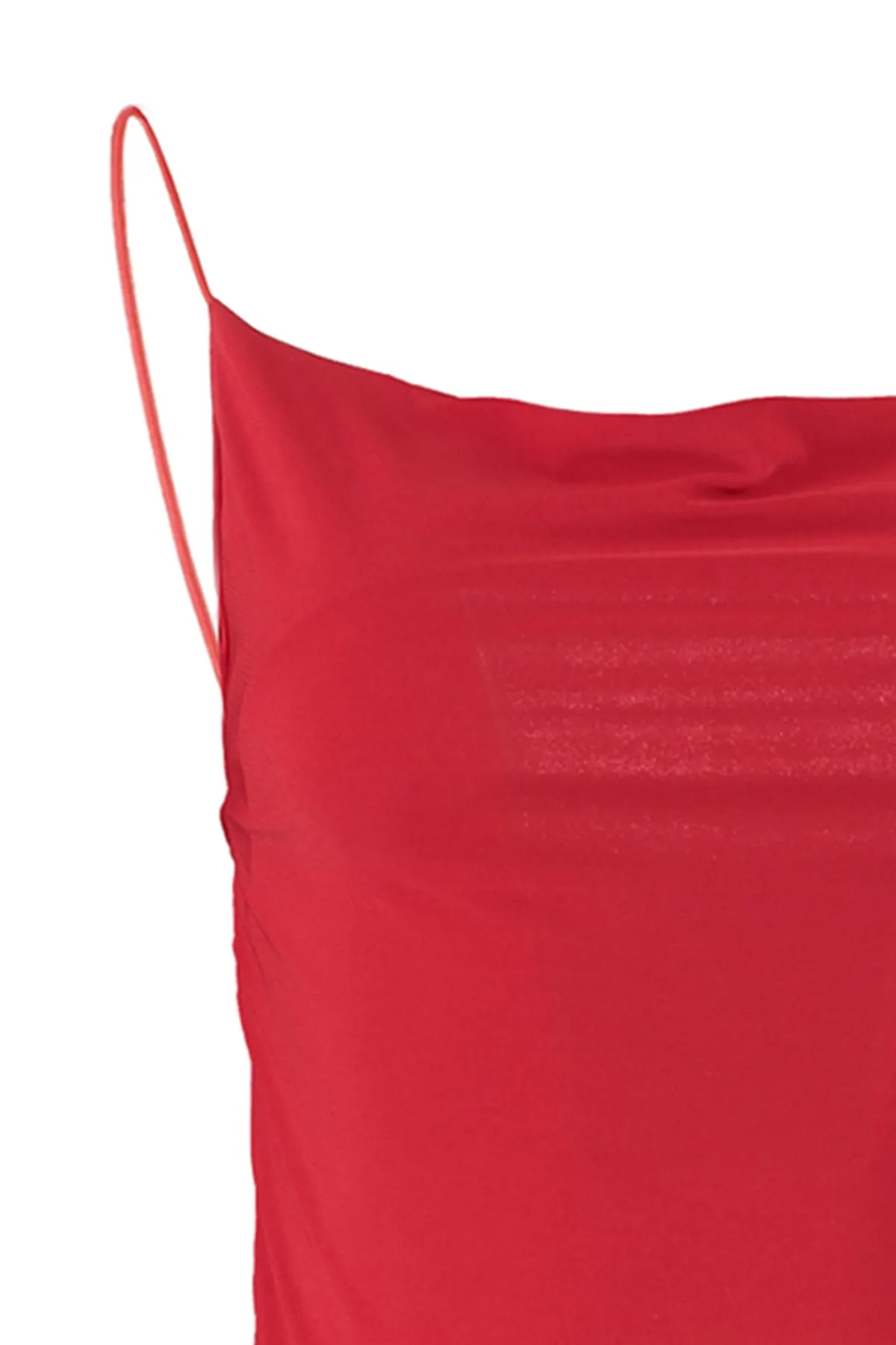 Trendyol Collection  Rote, dehnbare Strickbluse mit tailliertem Kragen TWOSS21BZ0667