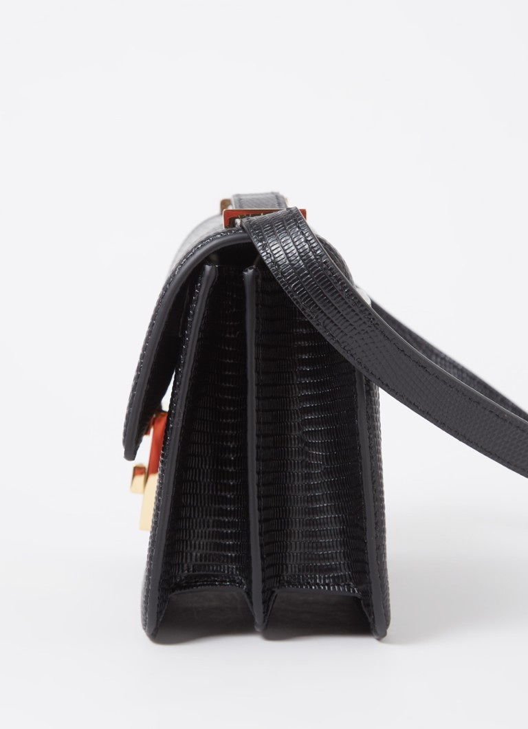 Geantă de umăr DeMellier Paris din piele cu efect de crocodil.