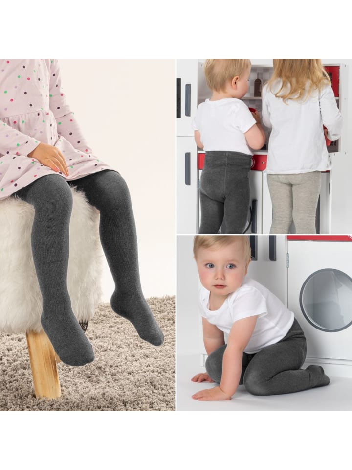 LaLoona Strumpfhose 2er Pack - Dunkelgrau - in grau günstig kaufen