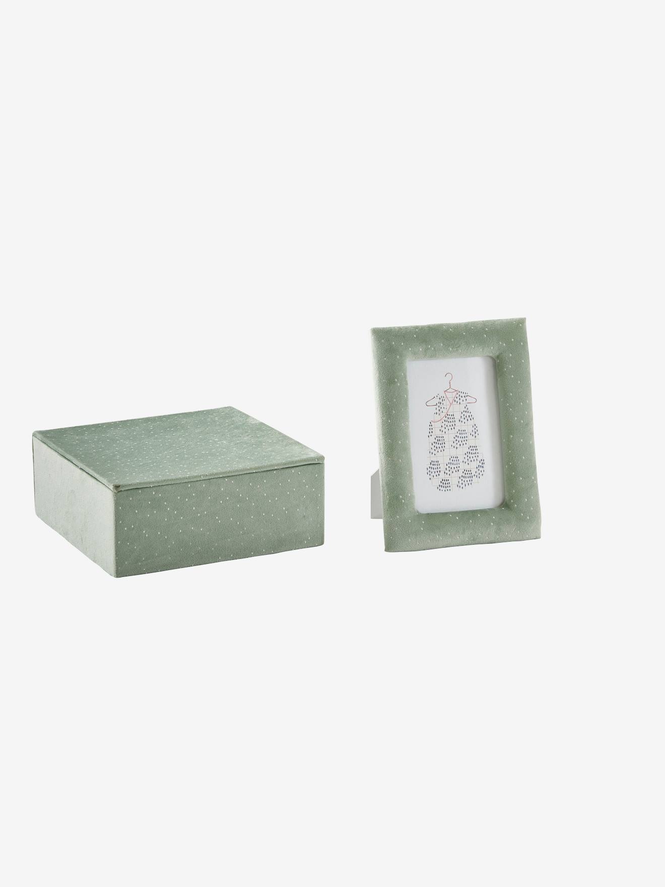 Vertbaudet Kinderzimmer Geschenk-Set: Bilderrahmen & Schatulle - grün