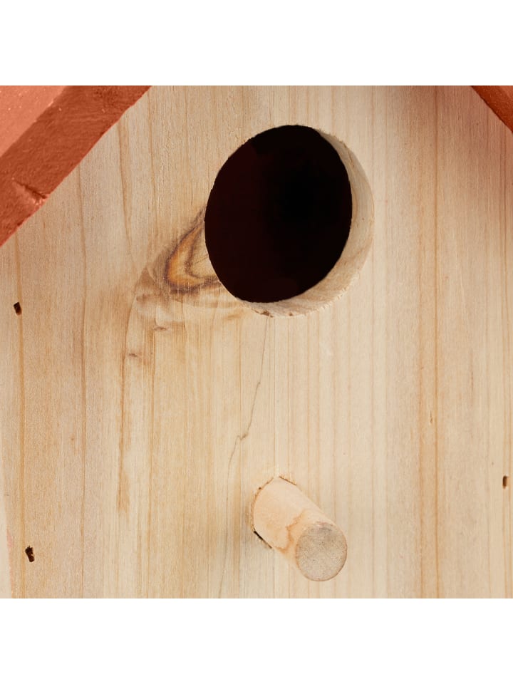 relaxdays Deko Vogelhaus in Natur/ Orange günstig kaufen onesize