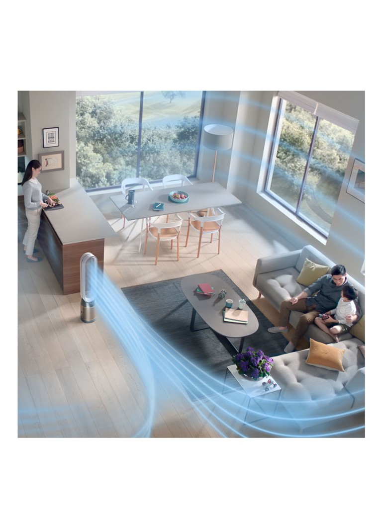 Purificator de aer Dyson Cool cu filtru de formaldehidă și ventilator cu piedestal, înălțime 105 cm.