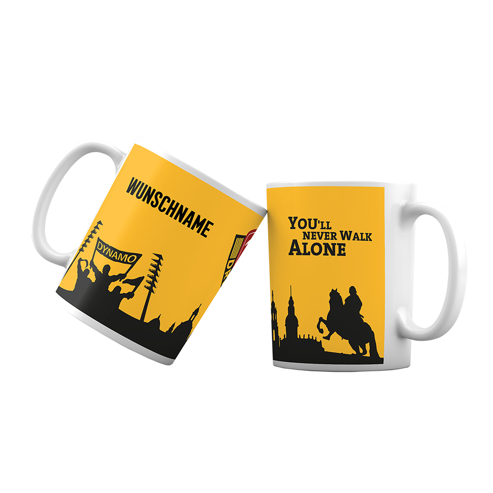 Kaffeetasse in-DY-viduell YOU‘LL NEVER WALK ALONE