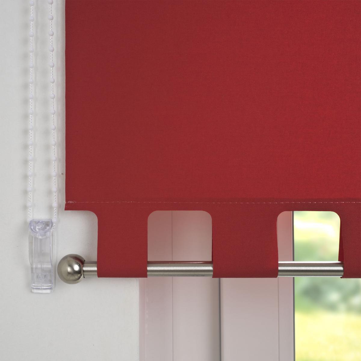 Bella Casa Seitenzugrollo Kettenzugrollo Volantrollo Rollo Eckig lichtdurchlässig 92 x 180 cm rot für Fenster