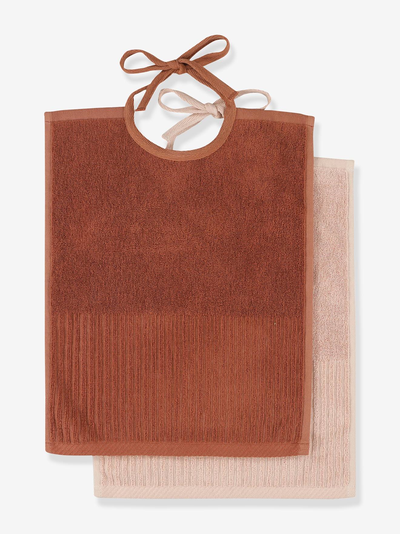 Lot de 2 bavoirs XL TRIXIE en coton bio rose