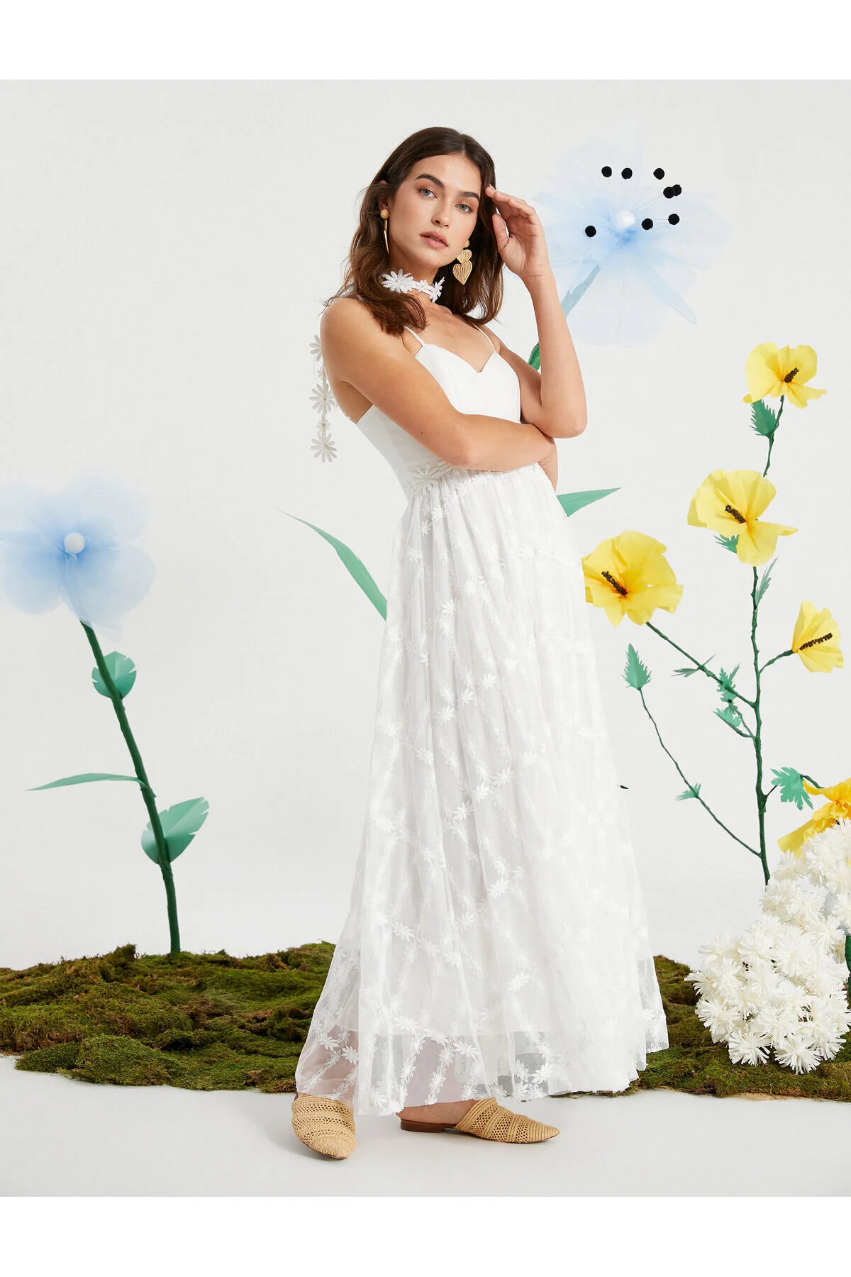 Koton  Kleid mit Daisy-Trägern und Tülldetails