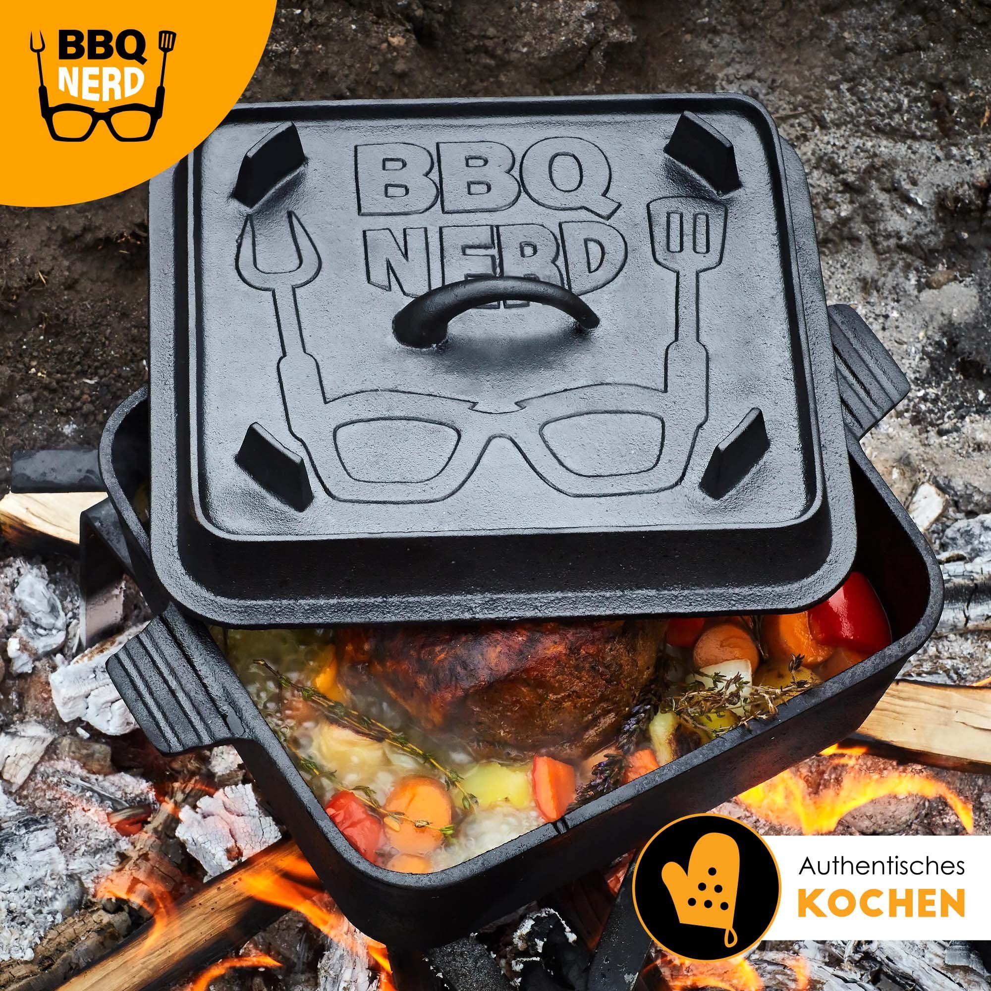 BBQ Nerd Brotbackform, Dutch Oven Brottopf - Kastenform mit Deckel , Brotbackform