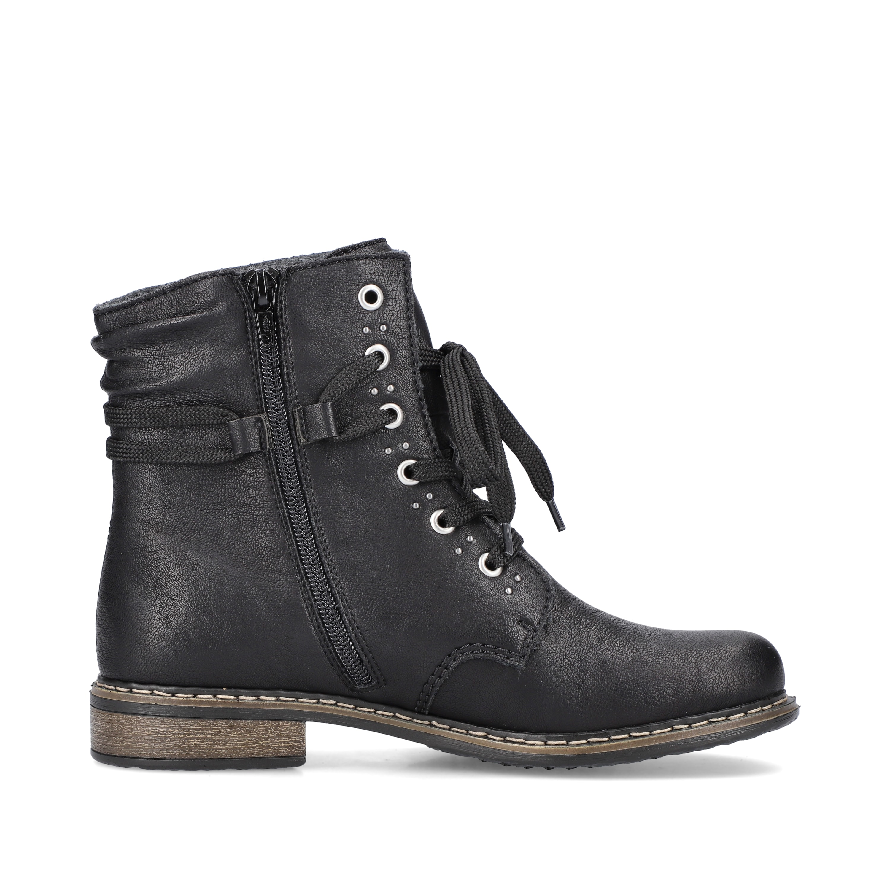 Rieker Damen Schnürstiefel asphaltschwarz
