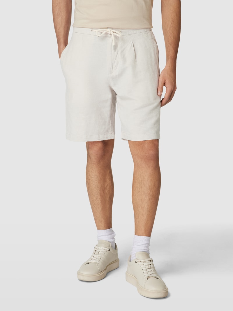 Shorts mit Bundfalten Modell 'alfonso' in ecru