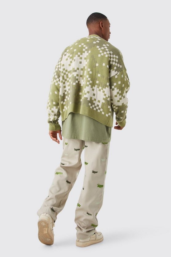 Lockere bestickte Hose