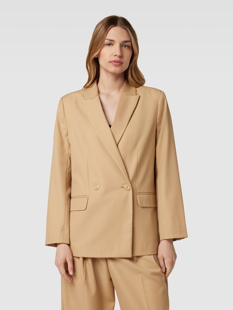 Blazer mit doppelreihiger Knopfleiste Modell 'Junni' in beige