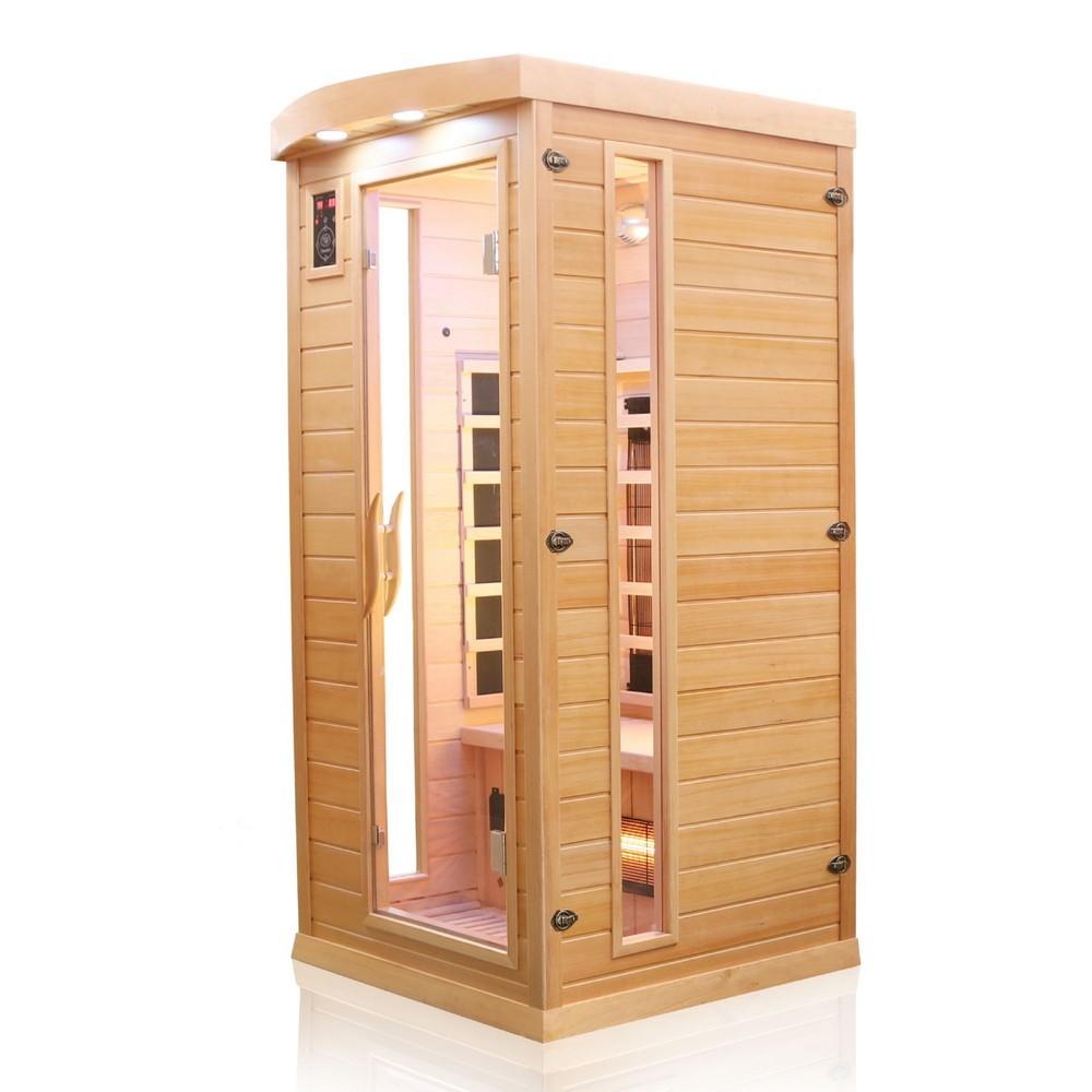 Dewello Infrarotkabine Infrarotsauna PIERSON 90cm x90cm x 190cm Dual-Therm