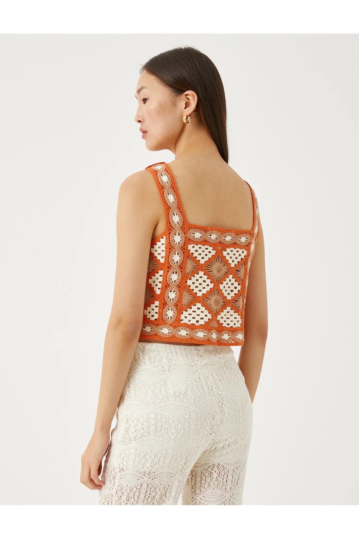 Koton  Gehäkeltes Bustier mit quadratischem Halsband