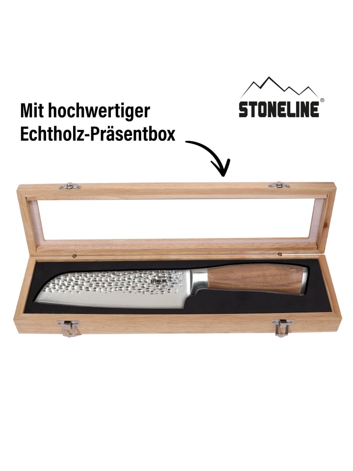 Stoneline Santokumesser 30,5 cm | Damast - Hammerschlag in Holzoptik günstig kaufen onesize