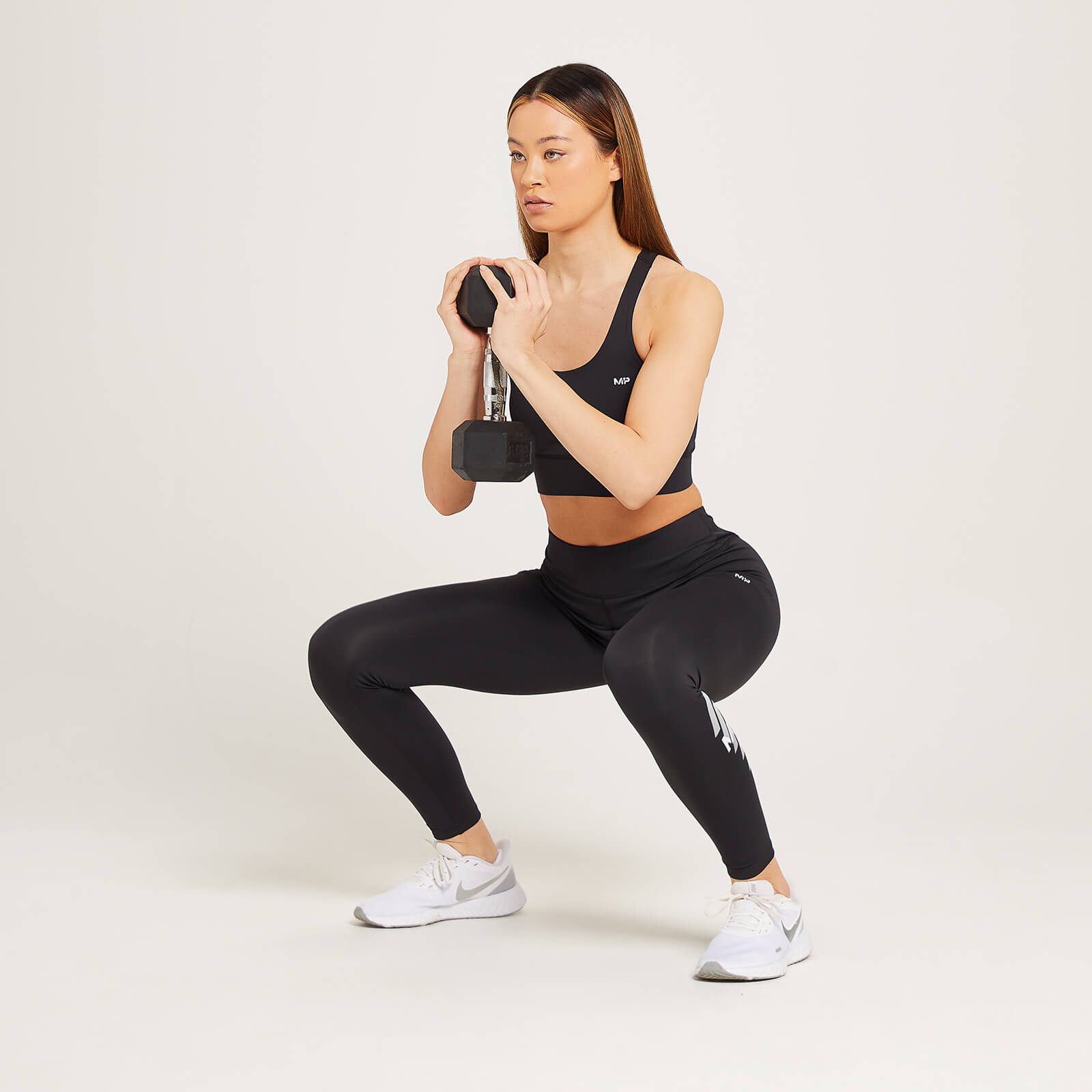 Brassière d’entraînement MP Linear Mark pour femmes – Noir