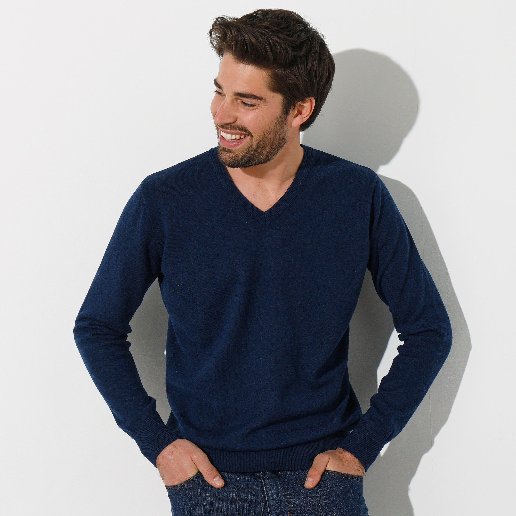 Pull col V 80% laine