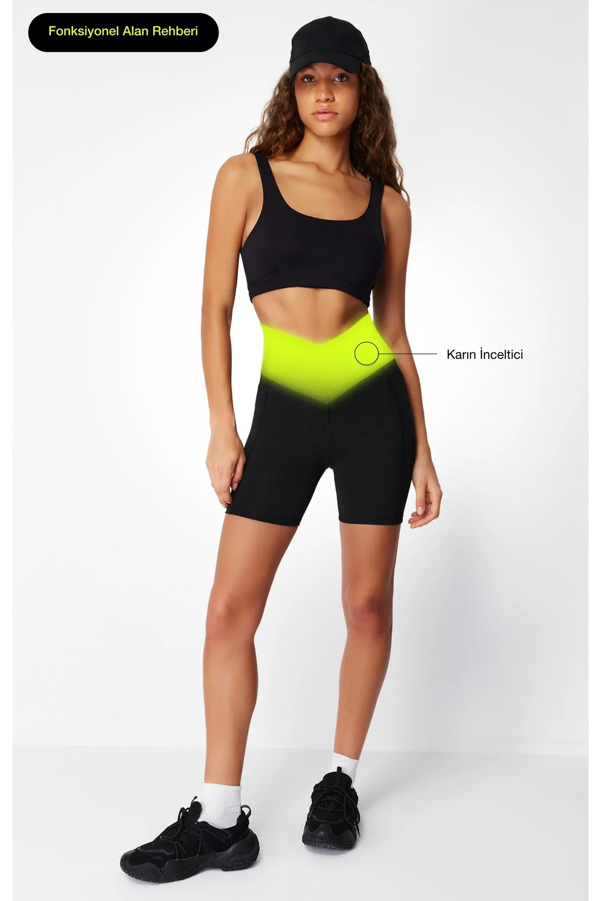 Trendyol Collection  Schwarze, extra taillierte Strick-Sportshorts/kurze Leggings THMSS24TY00014